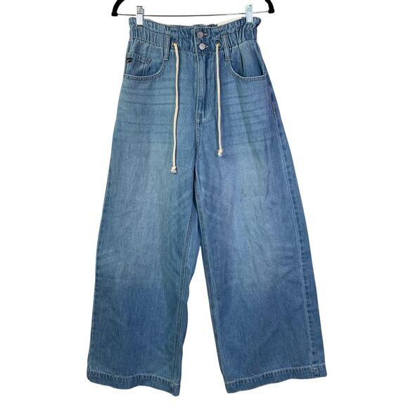 KANCAN Jeans 26 Brayan Ultra High Rise Wide Leg Elastic Waist W/Drawstring NWT - Picture 2 of 15